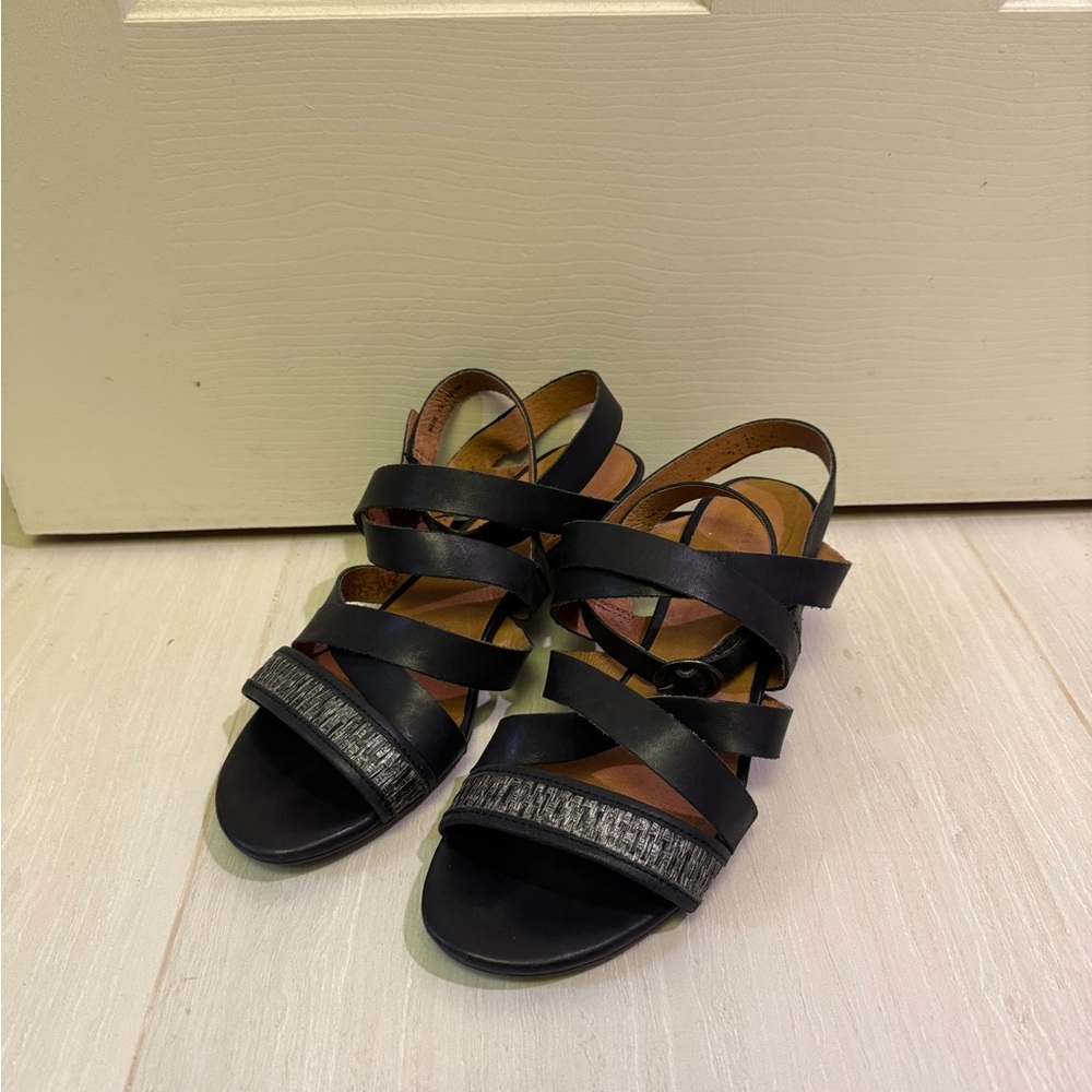 Anthropologie Schuler & Sons Philadelphia Black Strappy Sandals
